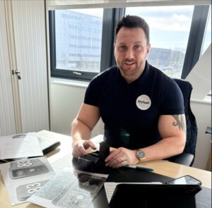 Mark Cowie of KeySpot Security Ltd at his desk in Hope Street Xchange